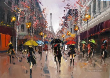 Impresionismo Painting - Kal Gajoum Romance en París con espátula